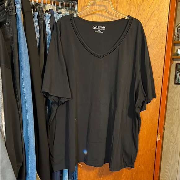 Catherines Tops - Catherines Black V-Neck Top